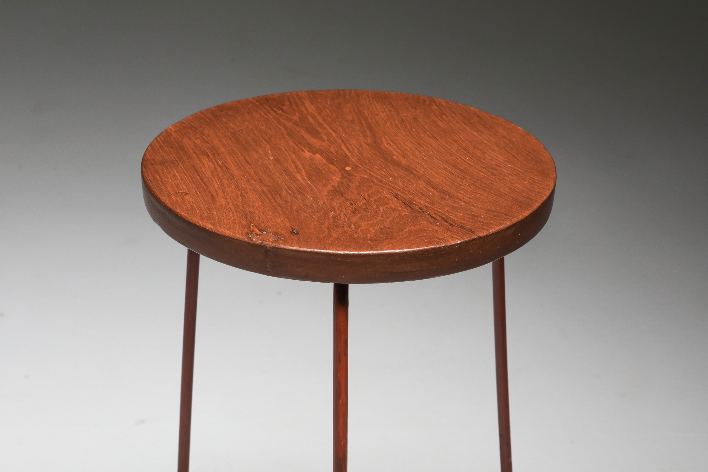 Jeanneret Teak and Iron Stool, Set of Four - 1960's