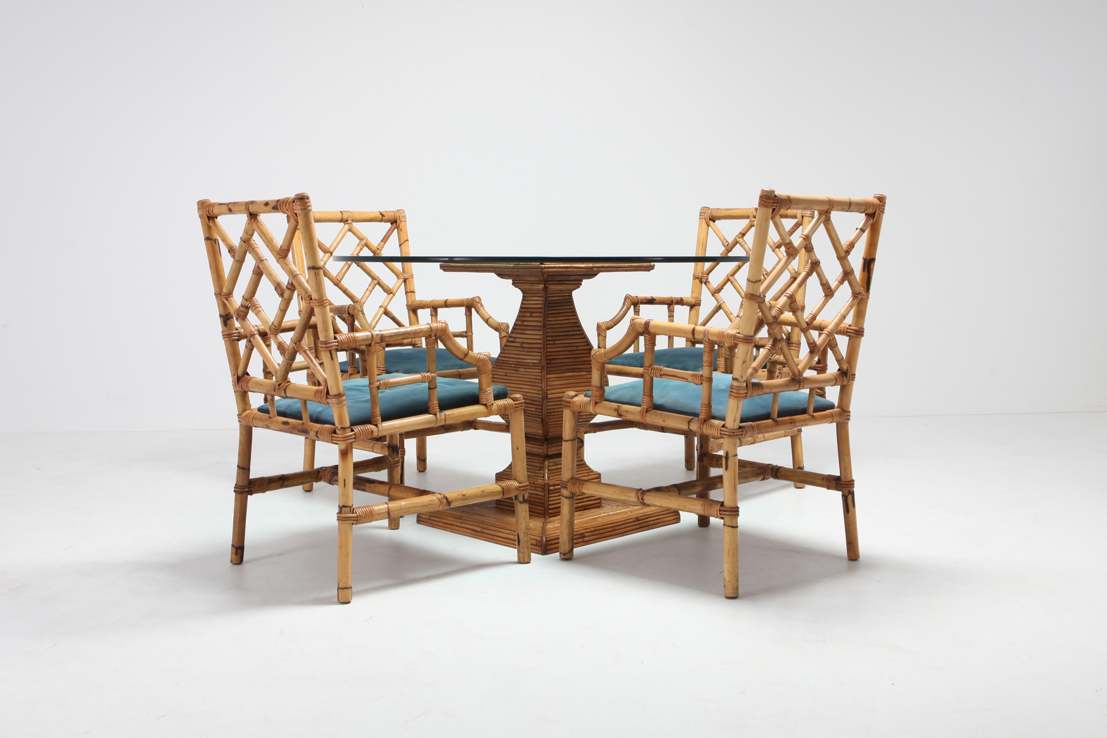 Vivai Del Sud Dining Chairs In Bamboo - 1970s
