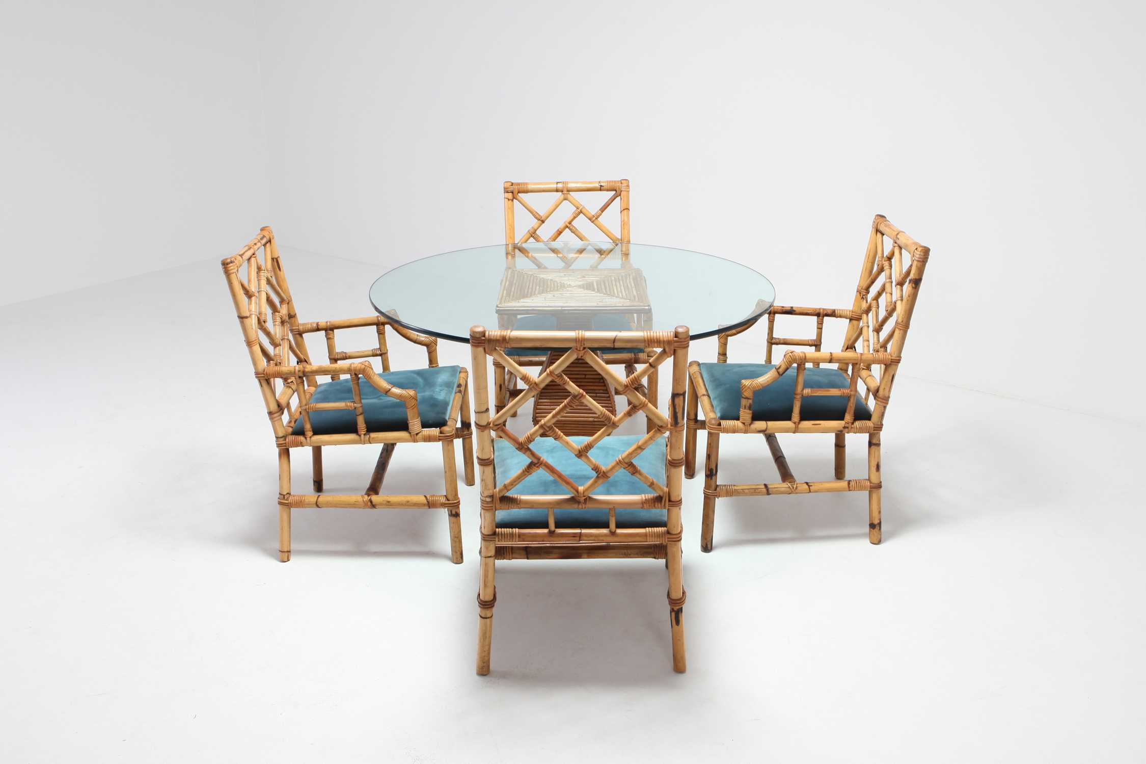 Vivai Del Sud Dining Chairs In Bamboo - 1970s