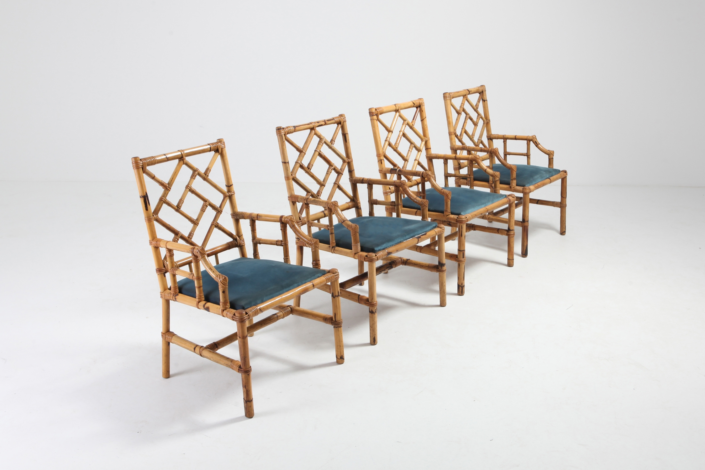 Vivai Del Sud Dining Chairs In Bamboo - 1970s