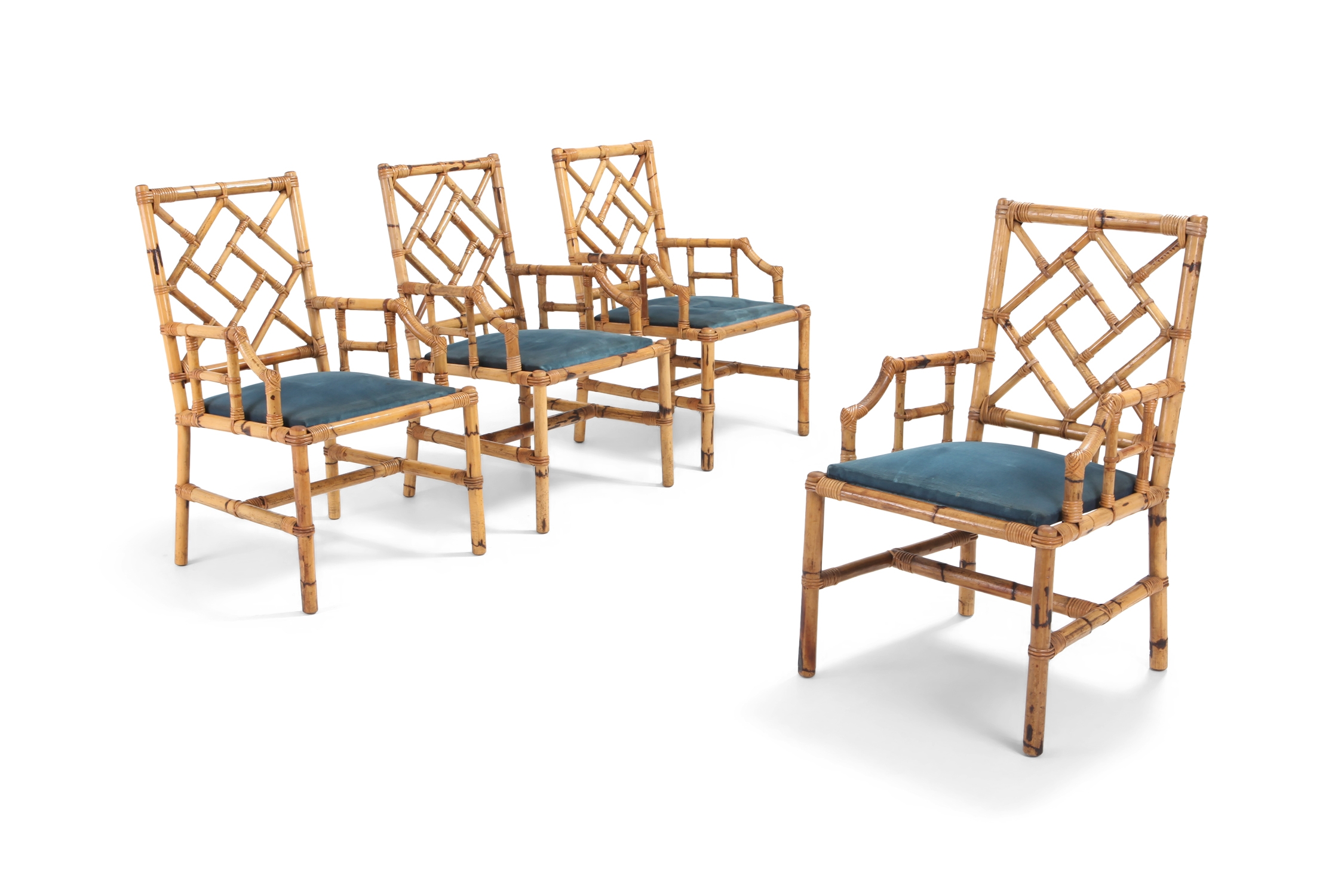 Vivai Del Sud Dining Chairs In Bamboo - 1970s