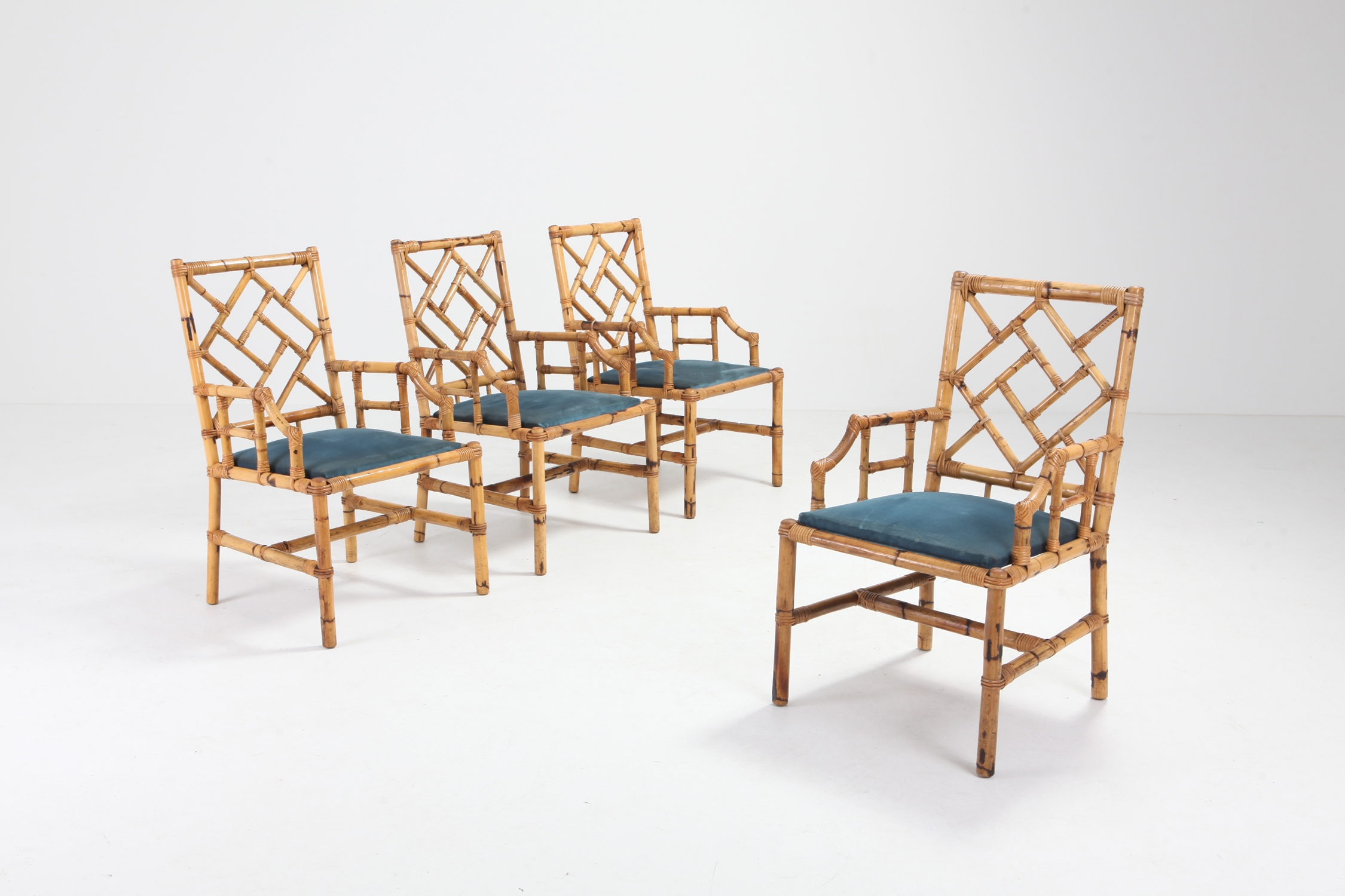 Vivai Del Sud Dining Chairs In Bamboo - 1970s