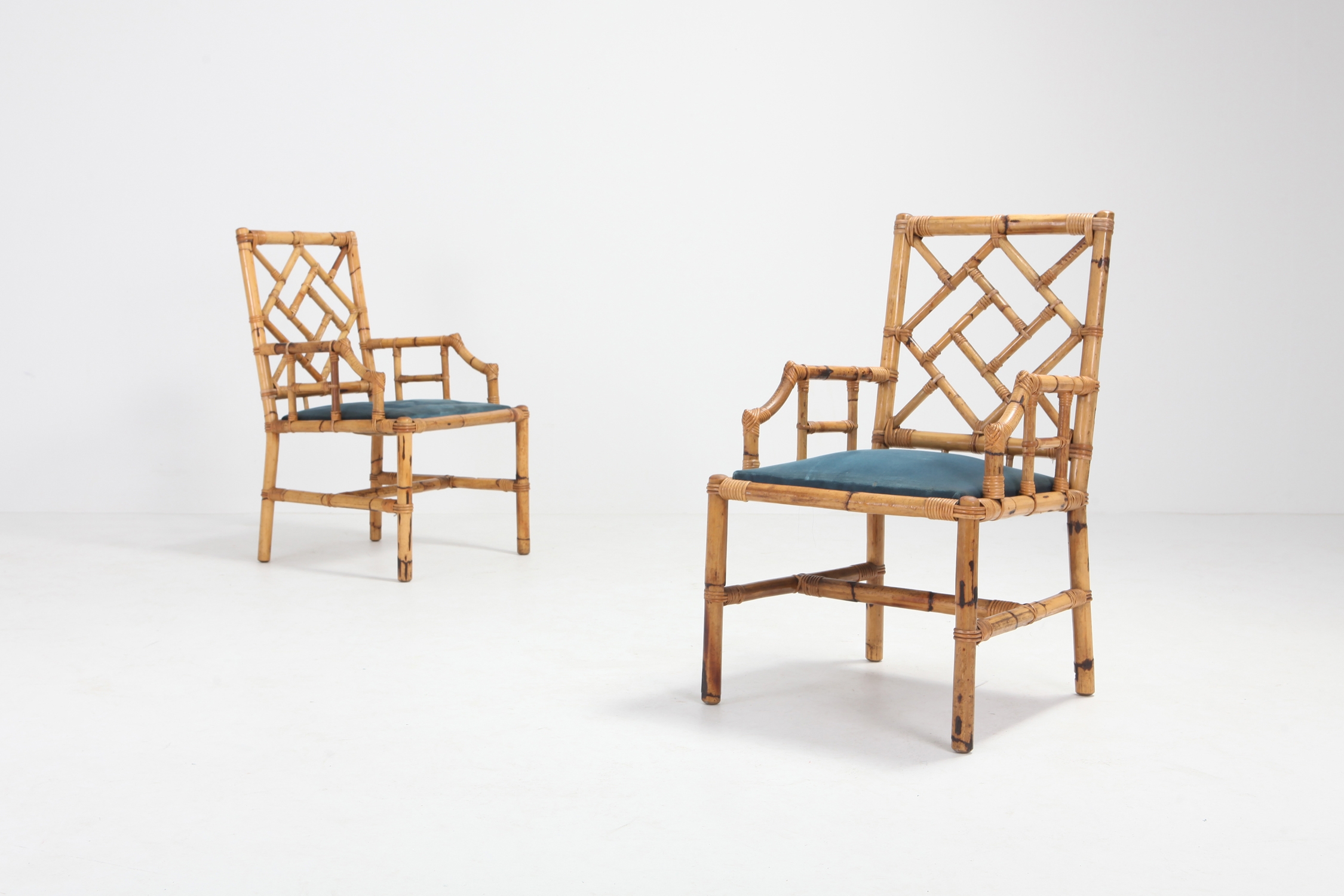 Vivai Del Sud Dining Chairs In Bamboo - 1970s