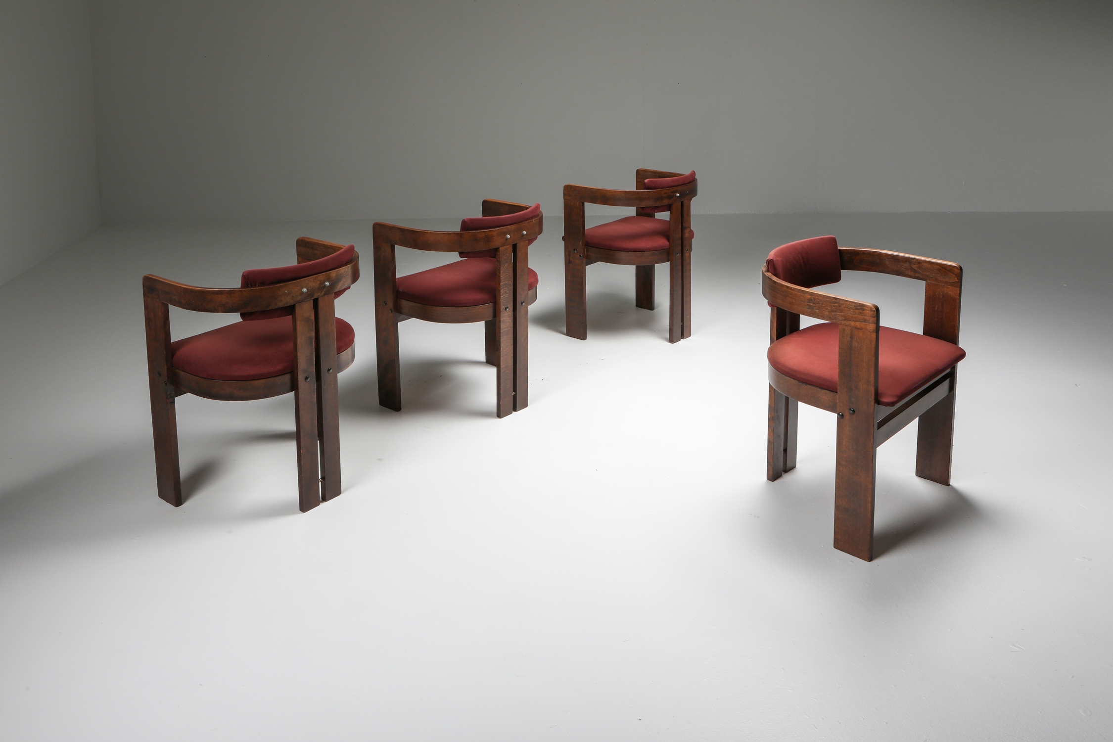 Pigreco Armchairs set of four with Bentwood Frames by Afra & Tobia Scarpa - 1960's