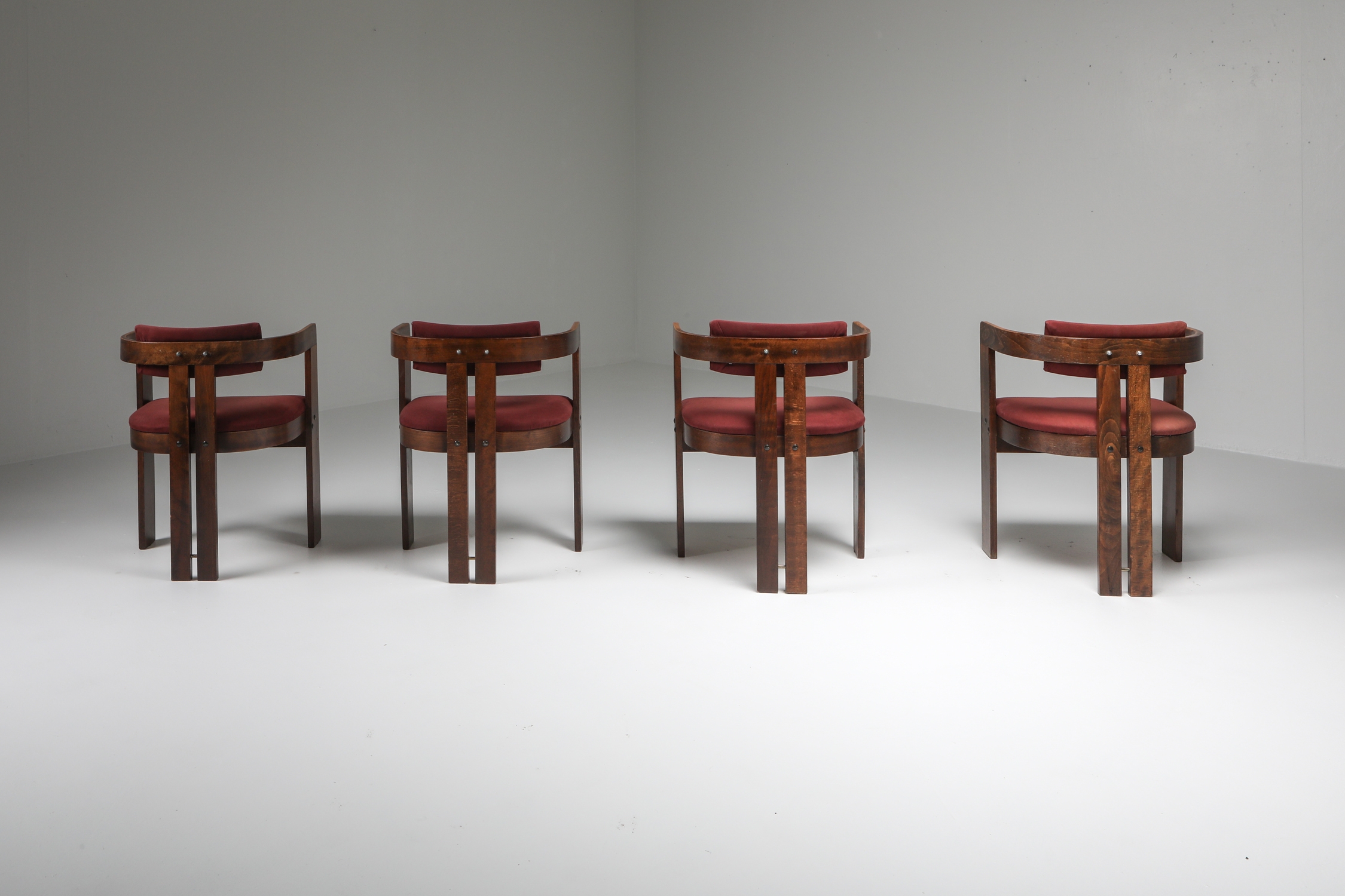 Pigreco Armchairs set of four with Bentwood Frames by Afra & Tobia Scarpa - 1960's