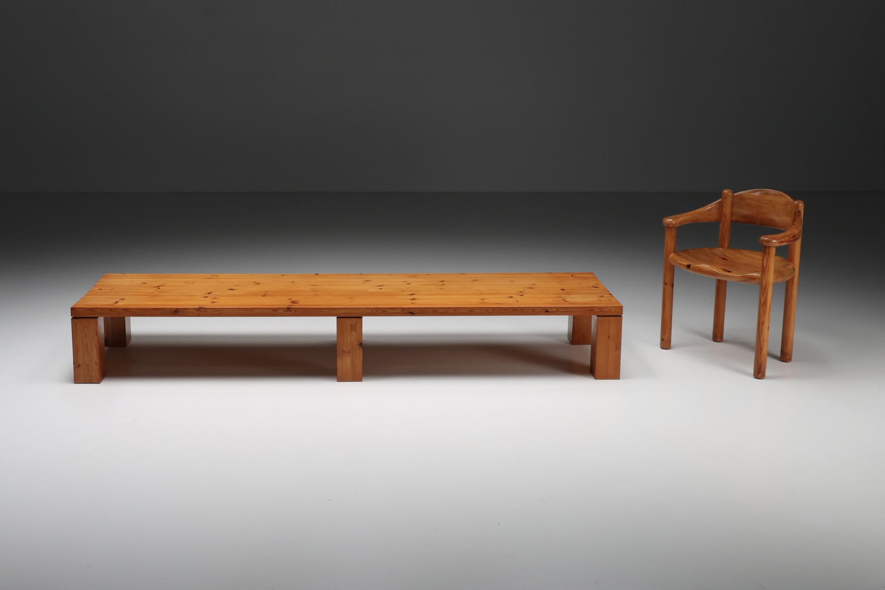 Pine Rectangular XL Coffee Table - 1960's 