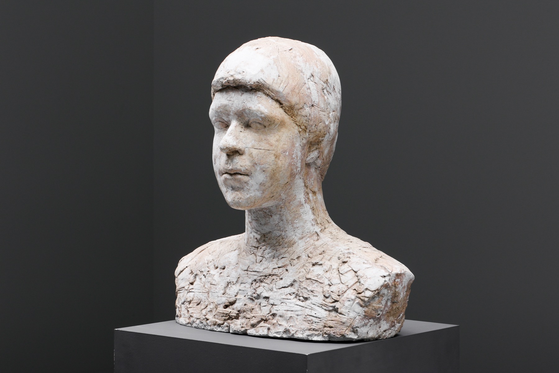 Rustic Plaster Bust, Head Sculpture - 1970's