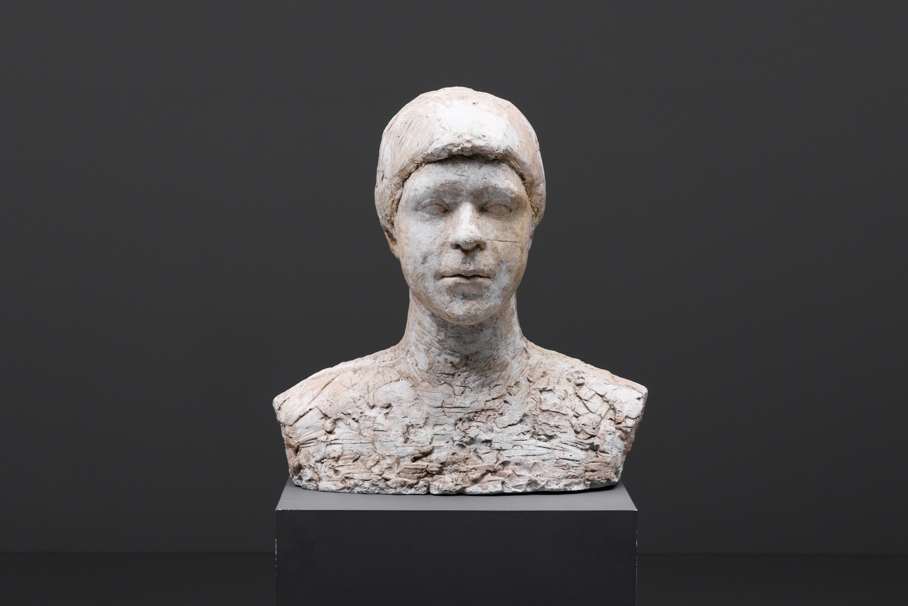 Rustic Plaster Bust, Head Sculpture - 1970's