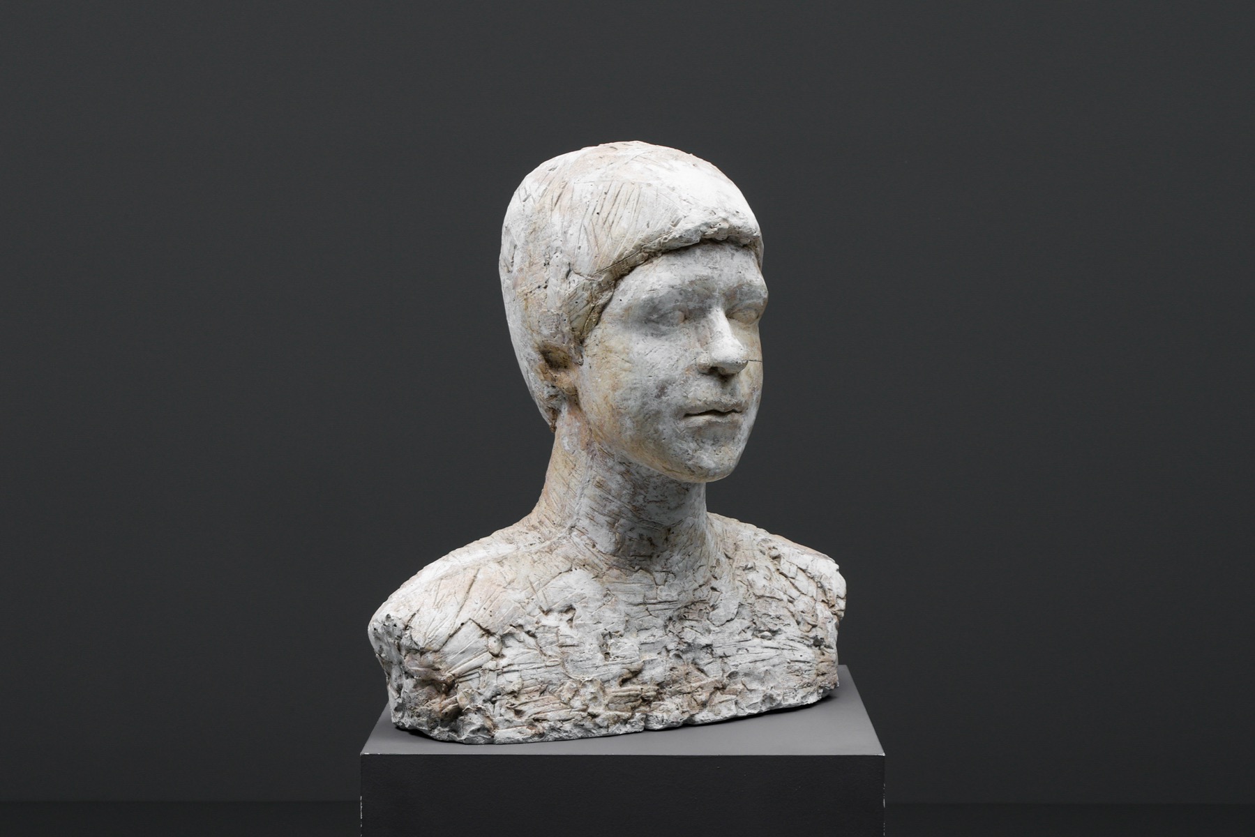 Rustic Plaster Bust, Head Sculpture - 1970's