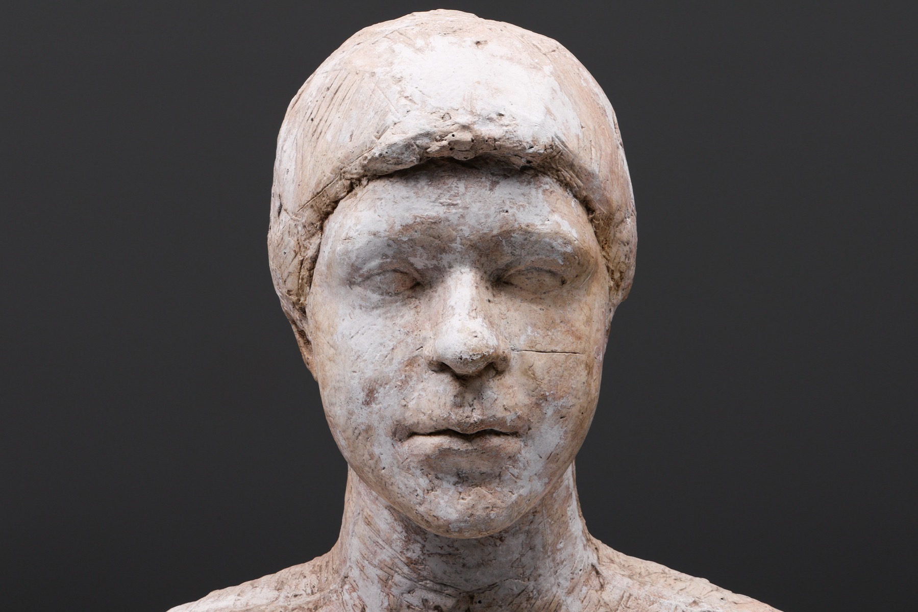 Rustic Plaster Bust, Head Sculpture - 1970's