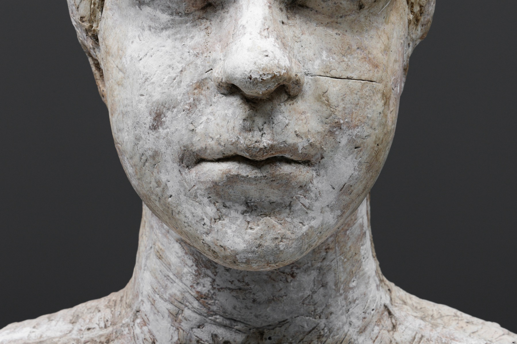 Rustic Plaster Bust, Head Sculpture - 1970's