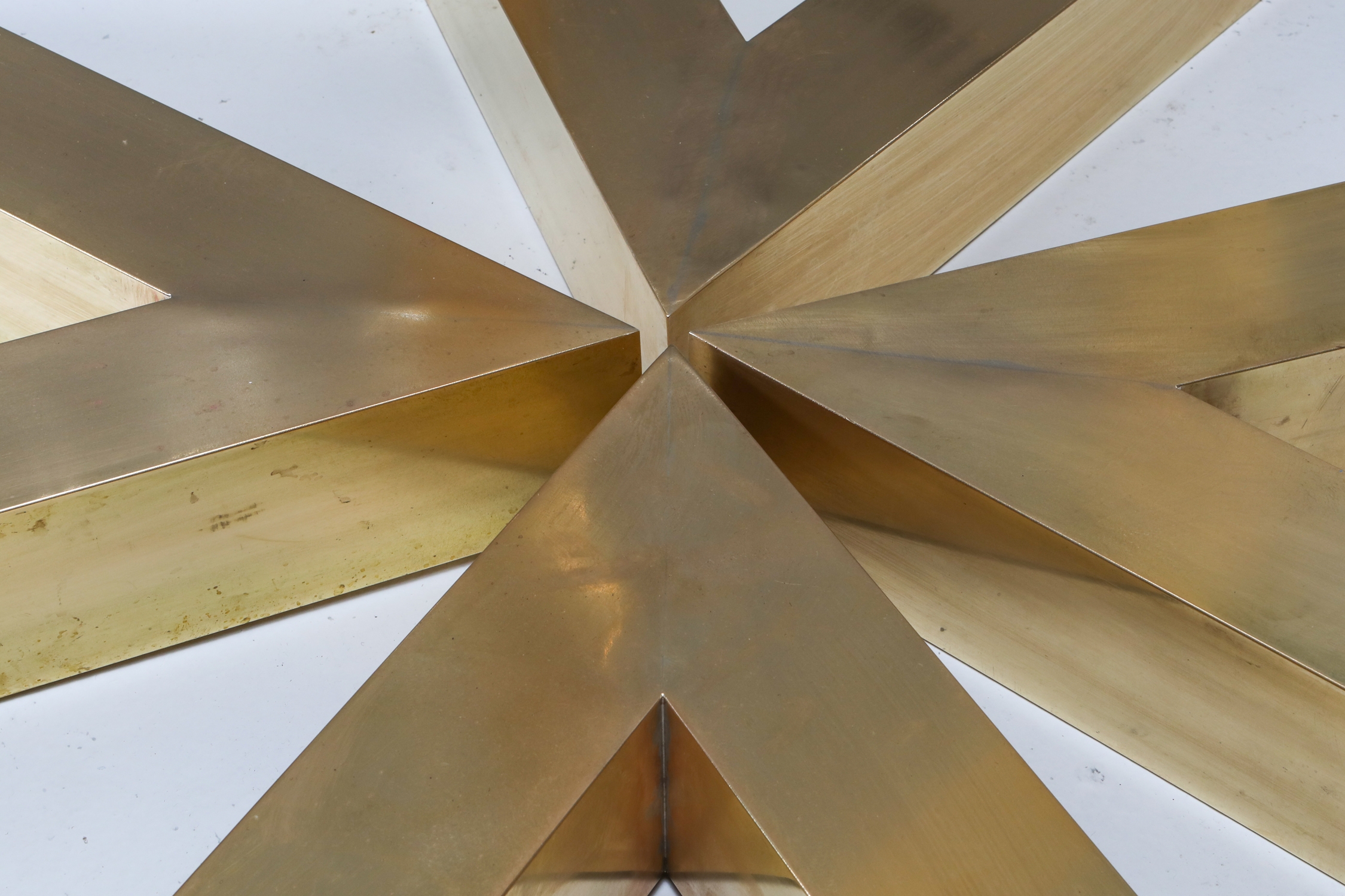 Brass and Cast Glass Round Dining Table by Ettore Gino Poli for Poliarte - 1970s