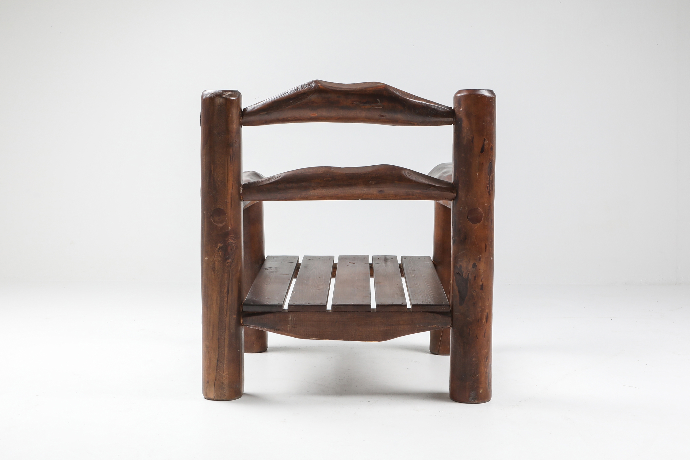 Rustic Wooden Wabi Sabi Lounge Chairs - 1950s