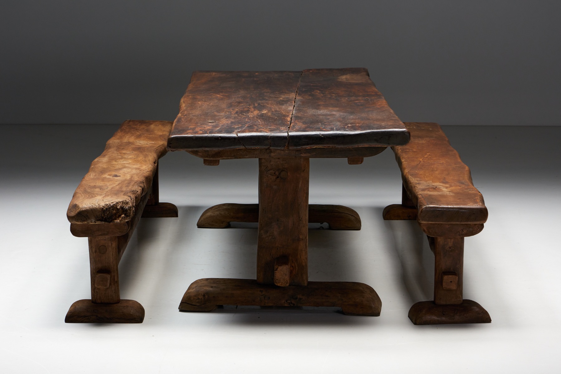 Primitive wooden Dining Set - 1940s