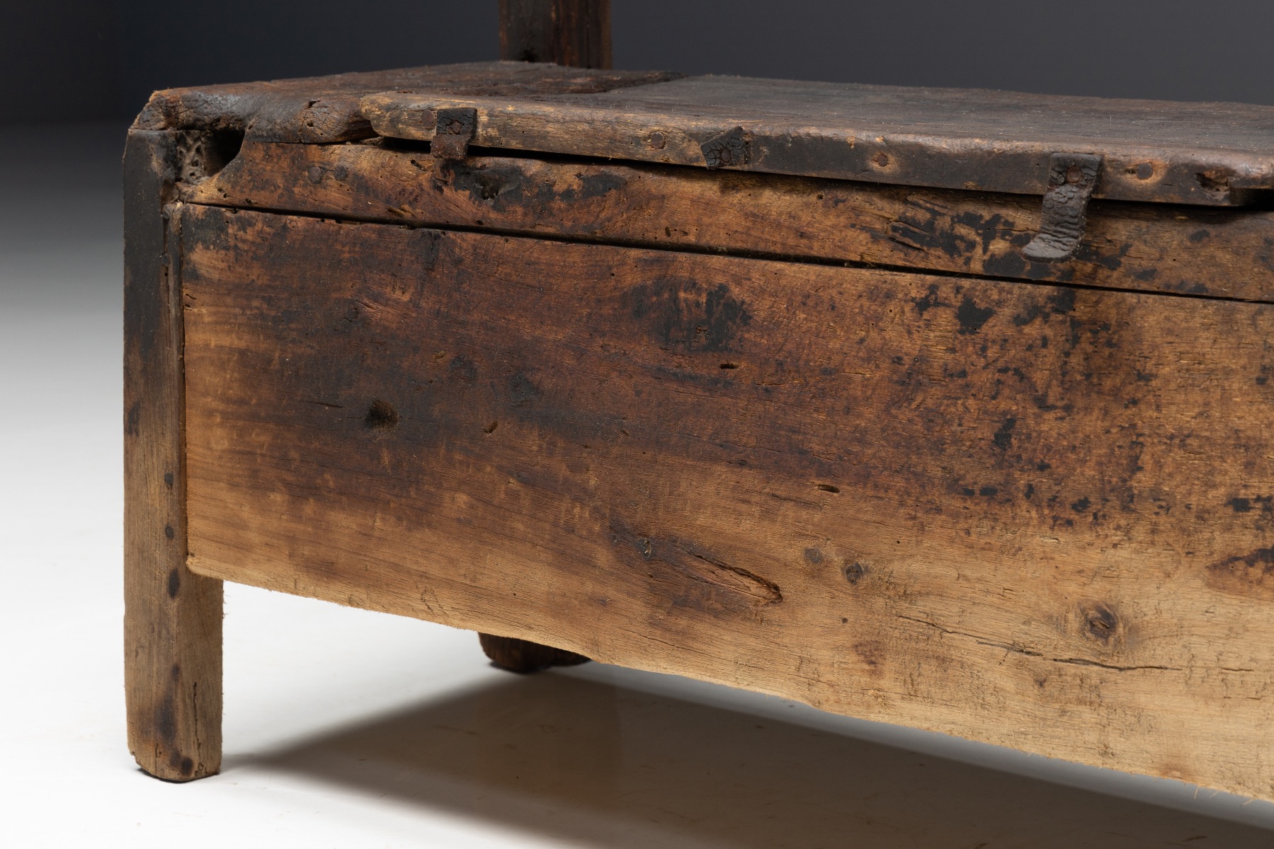Primitive Wabi Sabi Chest Bench - 18th Century