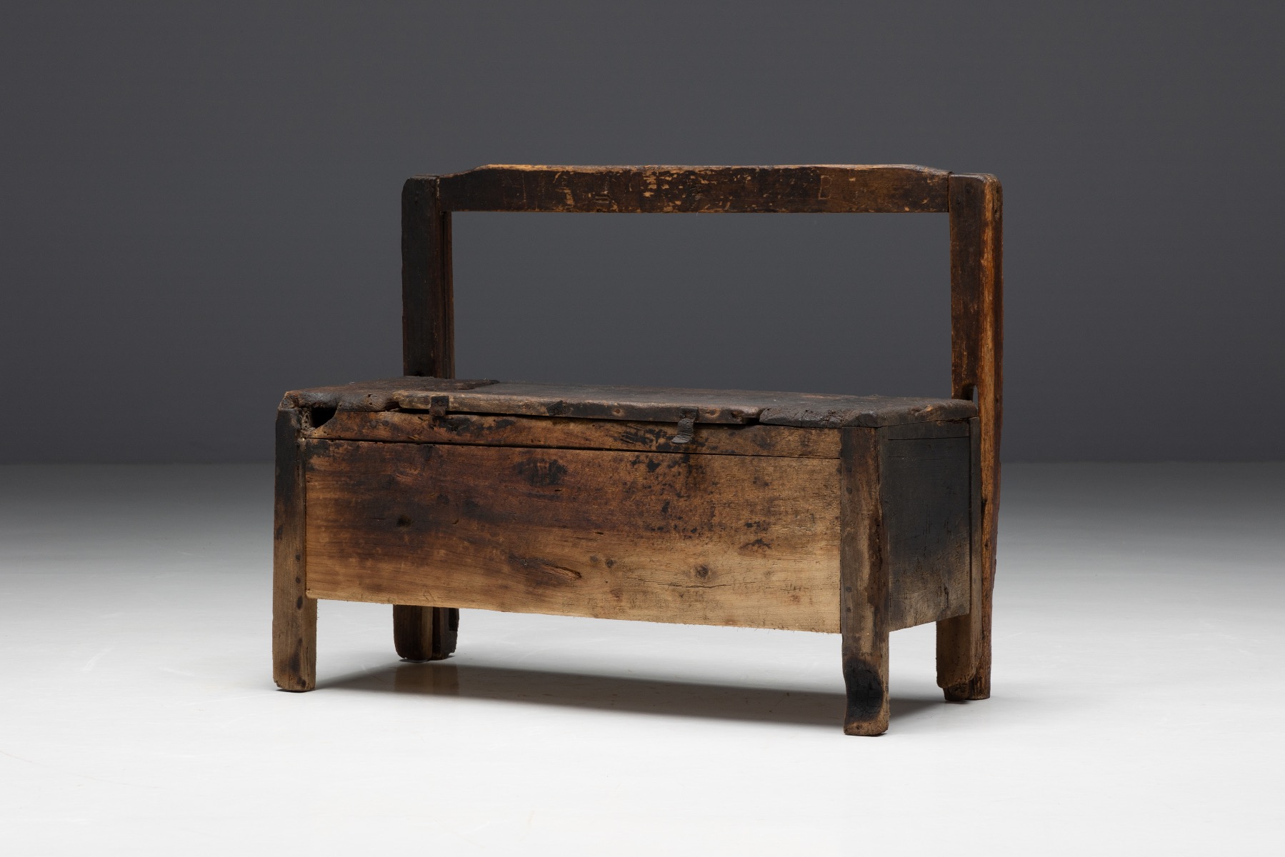 Primitive Wabi Sabi Chest Bench - 18th Century