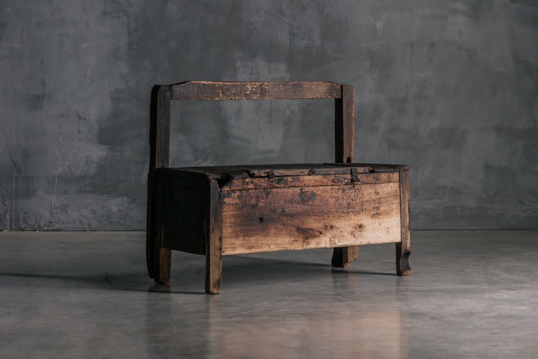 Primitive Wabi Sabi Chest Bench - 18th Century