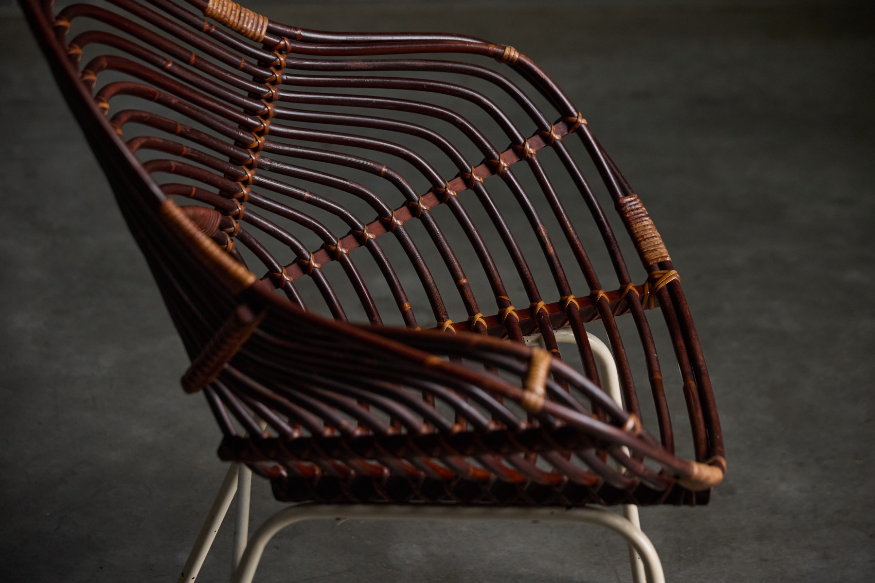 Rattan Armchair by H. Broekhuizen for Rohé Noordwolde, Netherlands - 1960s