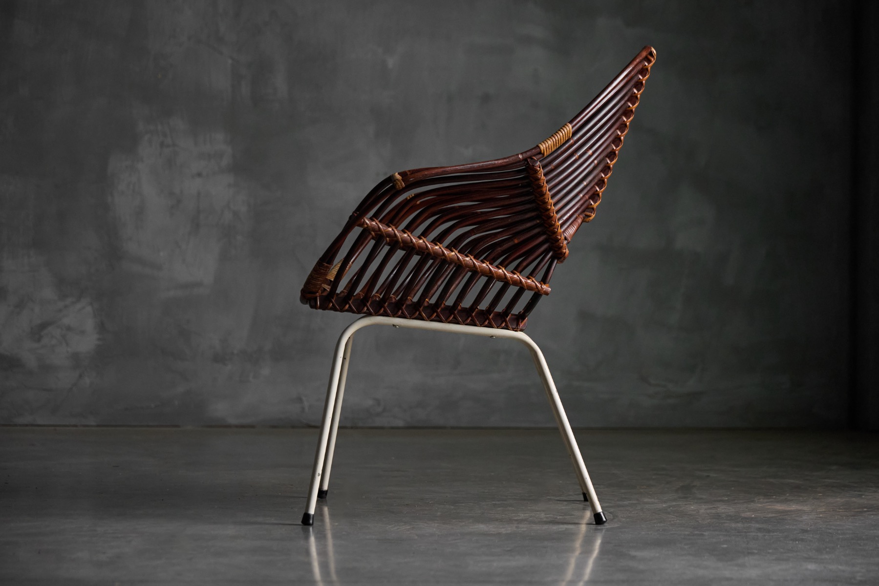 Rattan Armchair by H. Broekhuizen for Rohé Noordwolde, Netherlands - 1960s