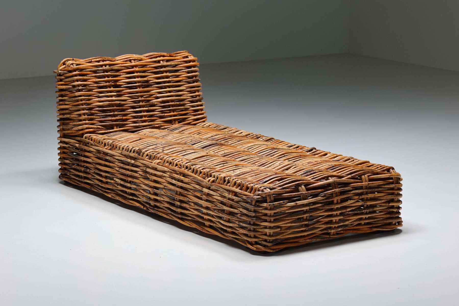 Rattan Day Bed, Chaise Longues - 1960's