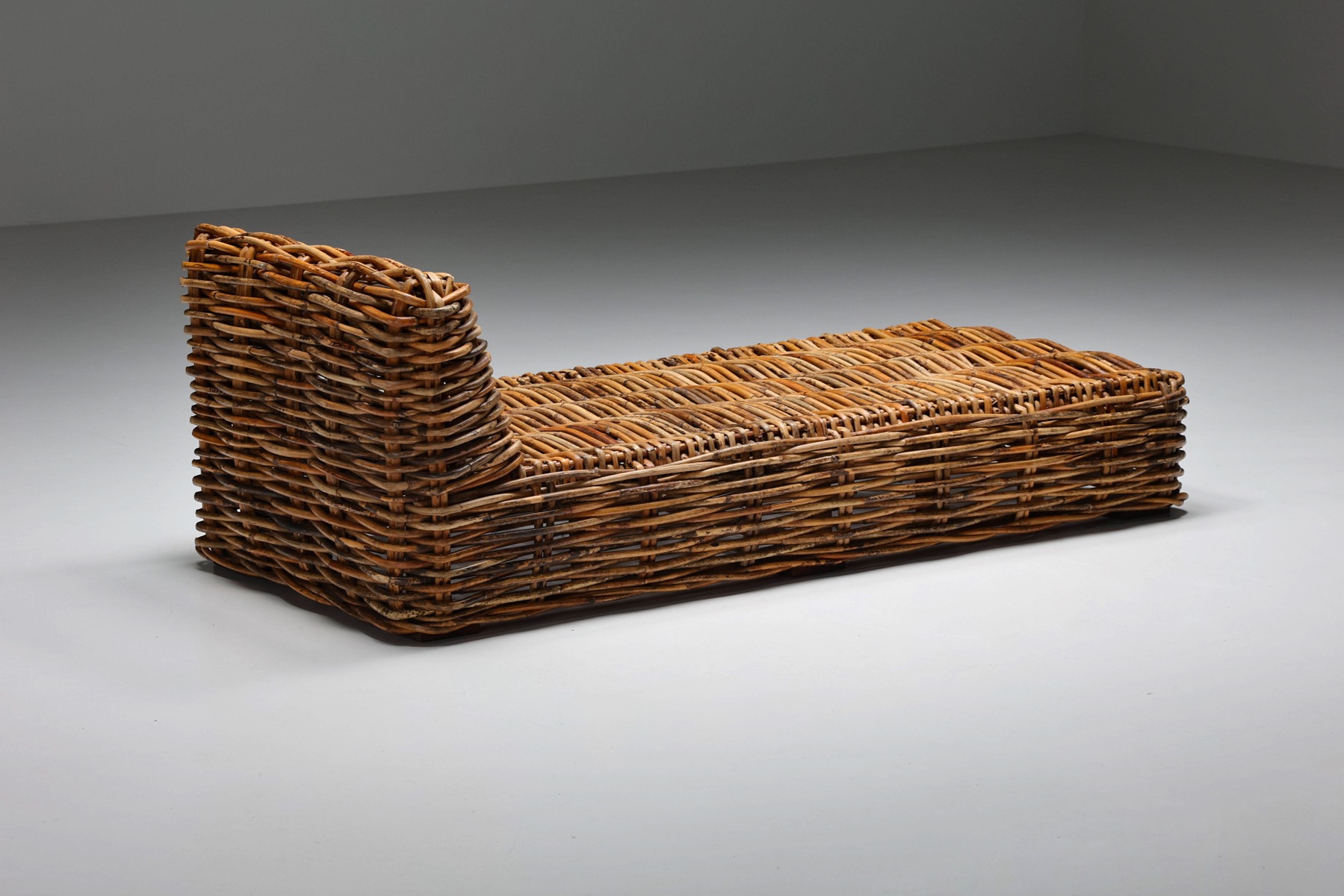 Rattan Day Bed, Chaise Longues - 1960's