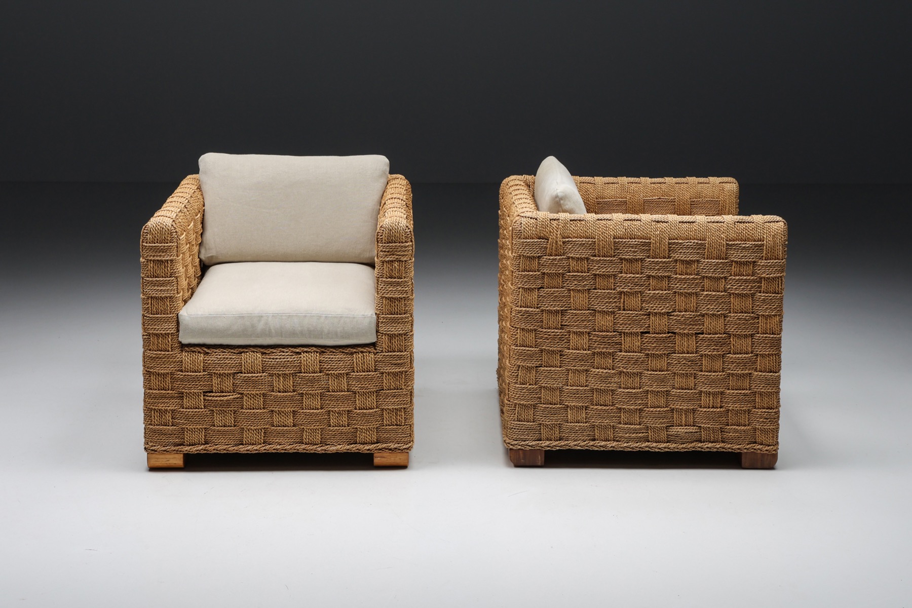 Rattan Lounge Chairs in Style of Vivai del Sud - 1970's