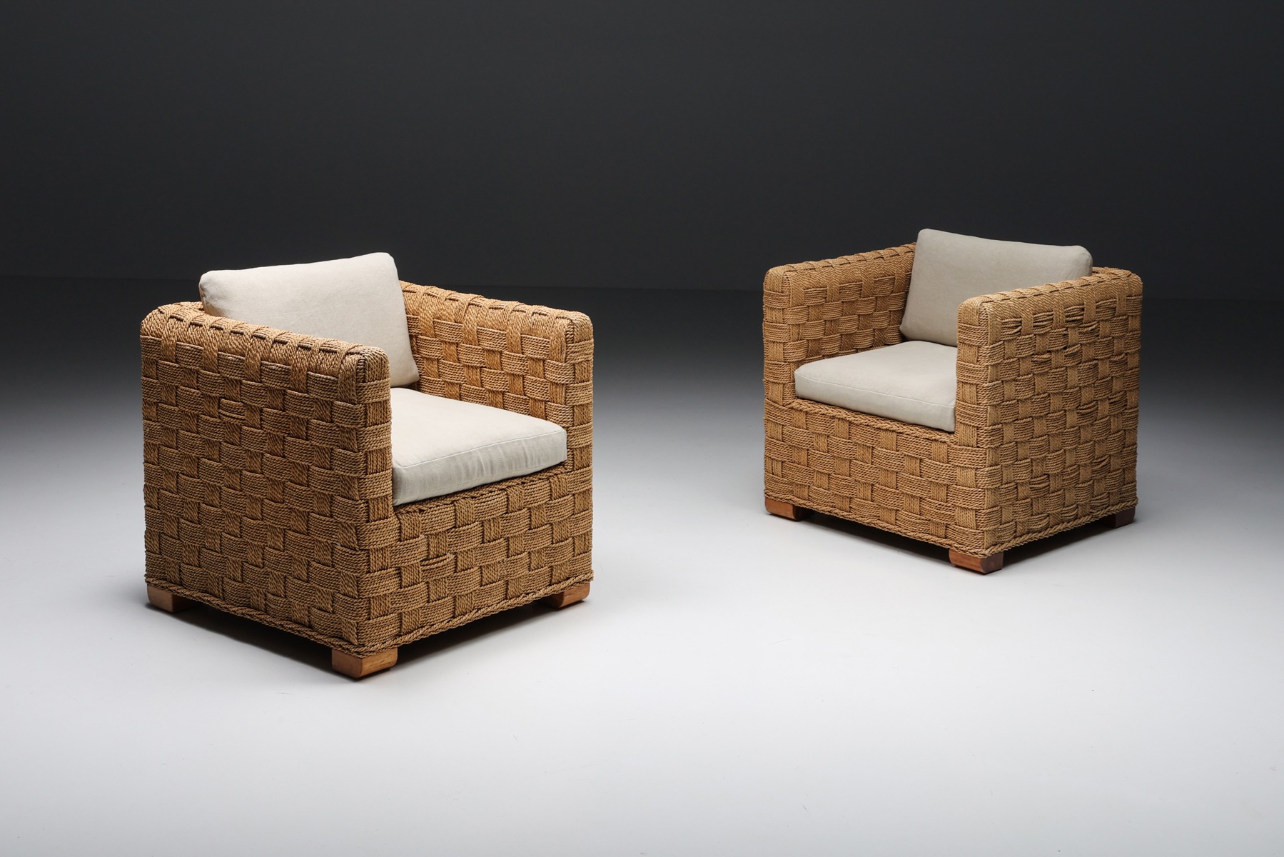 Rattan Lounge Chairs in Style of Vivai del Sud - 1970's