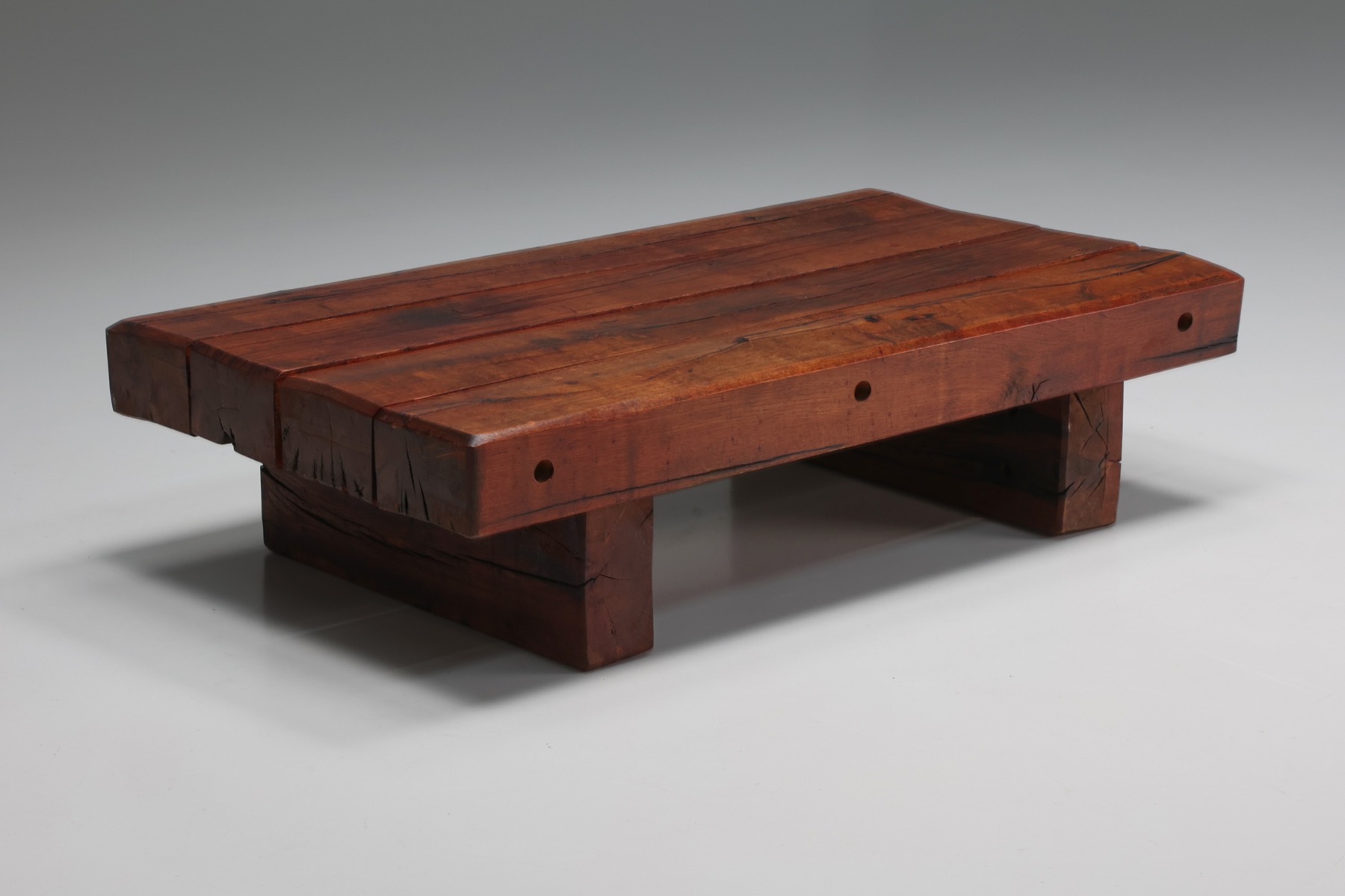 Rectangular Rustic Wood Coffee Table - 1940's