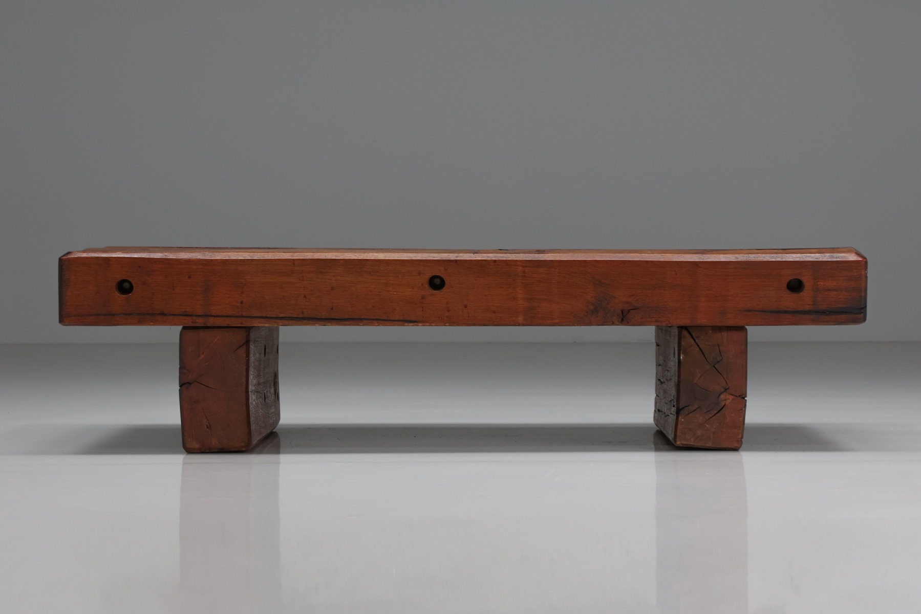Rectangular Rustic Wood Coffee Table - 1940's