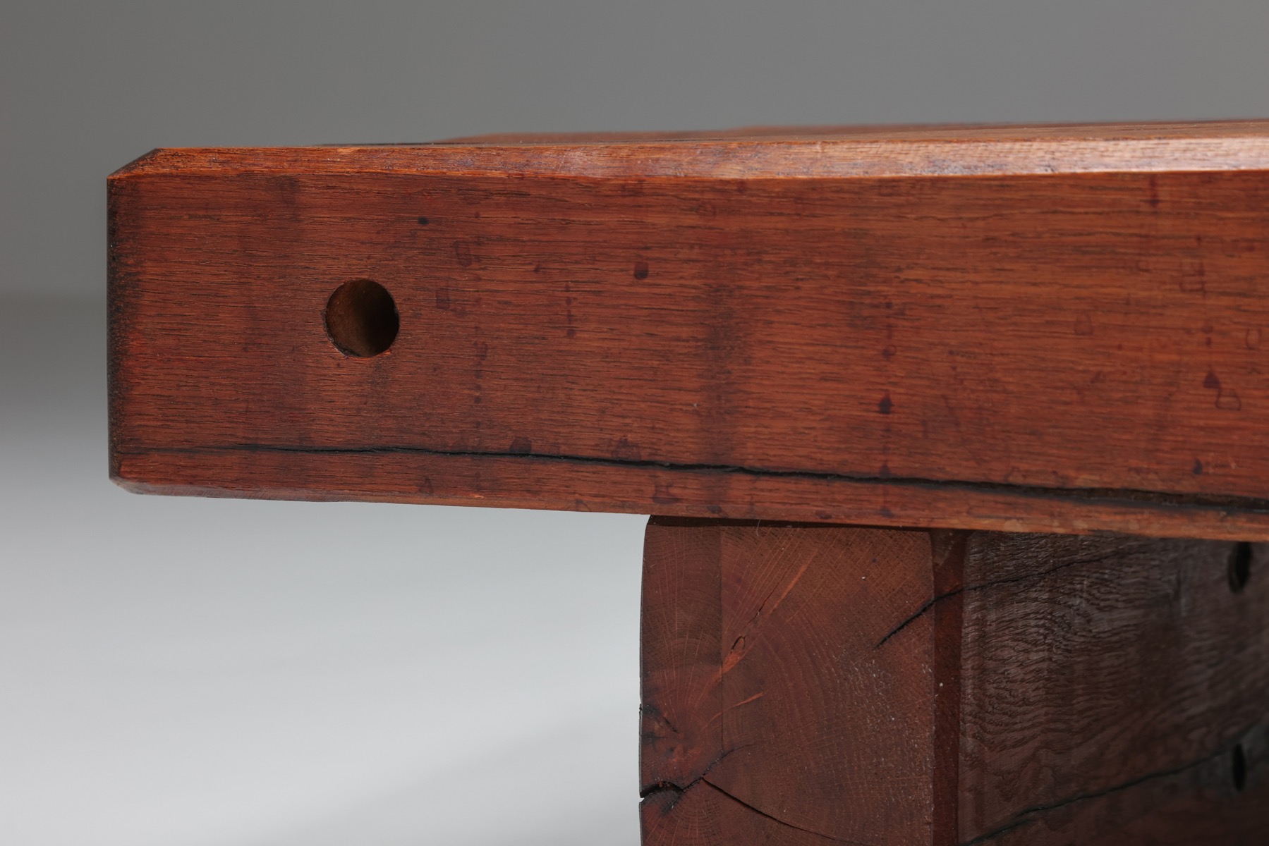 Rectangular Rustic Wood Coffee Table - 1940's