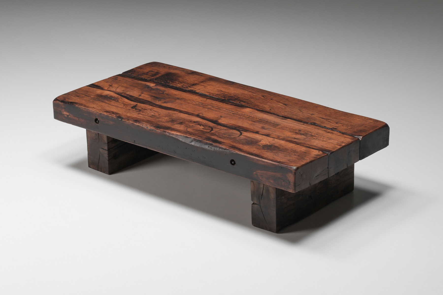 Rustic Solid Wood Coffee Table - 1950's