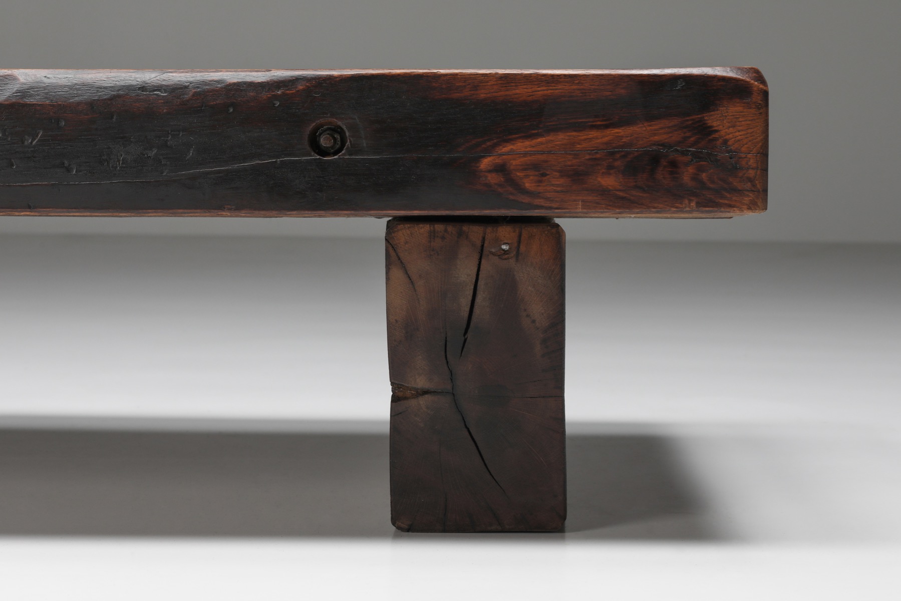 Rustic Solid Wood Coffee Table - 1950's