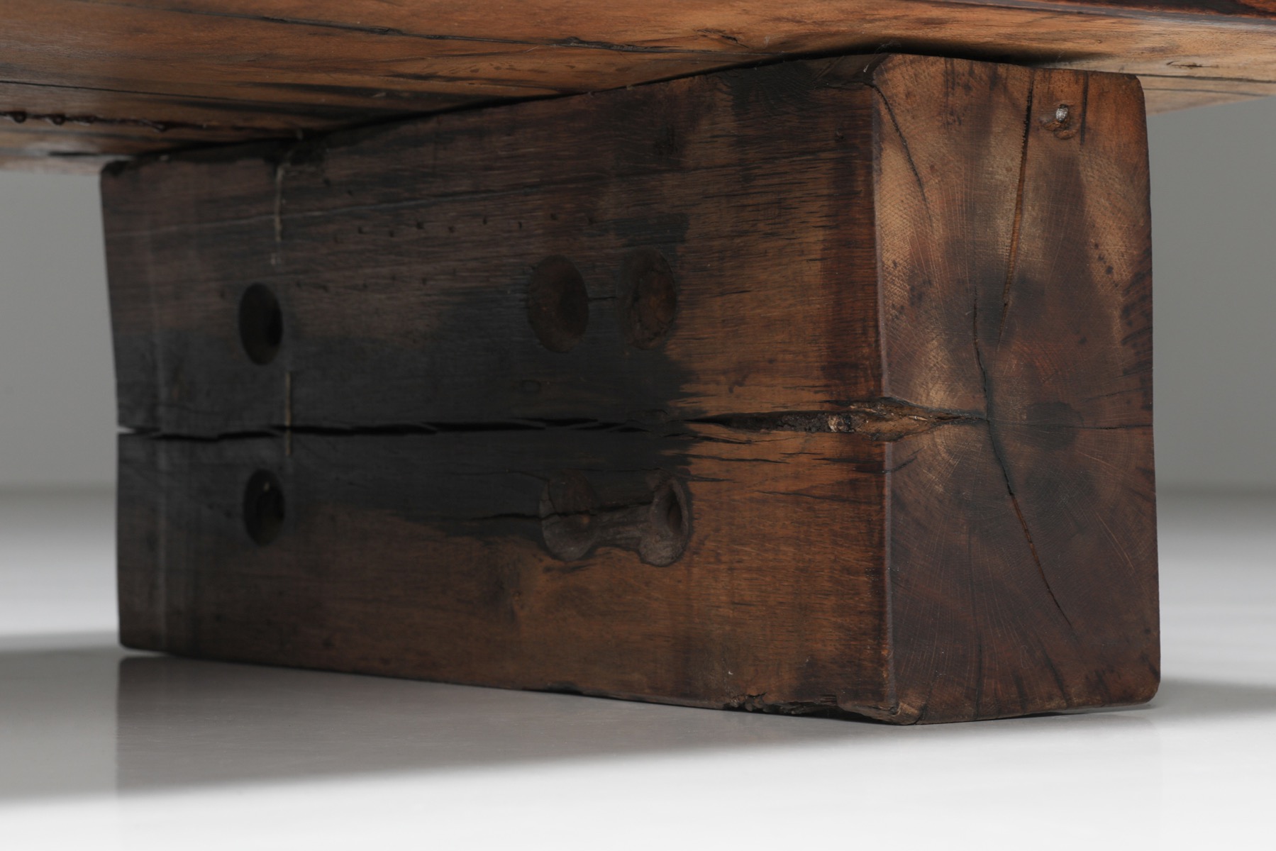 Rustic Solid Wood Coffee Table - 1950's