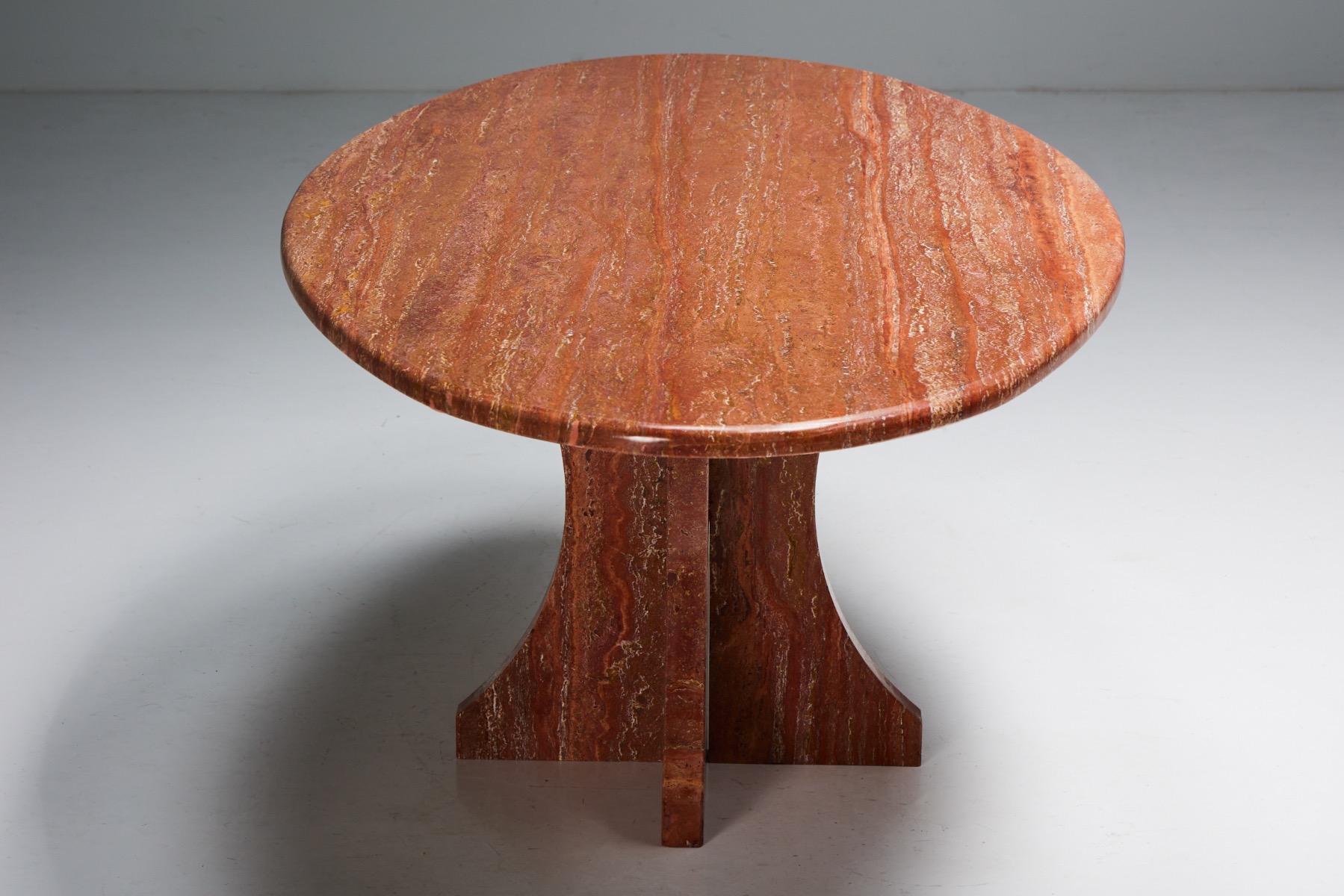 Denner Table Red Travertine Dining Table - 1970s