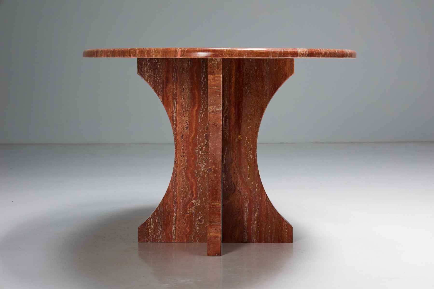 Denner Table Red Travertine Dining Table - 1970s