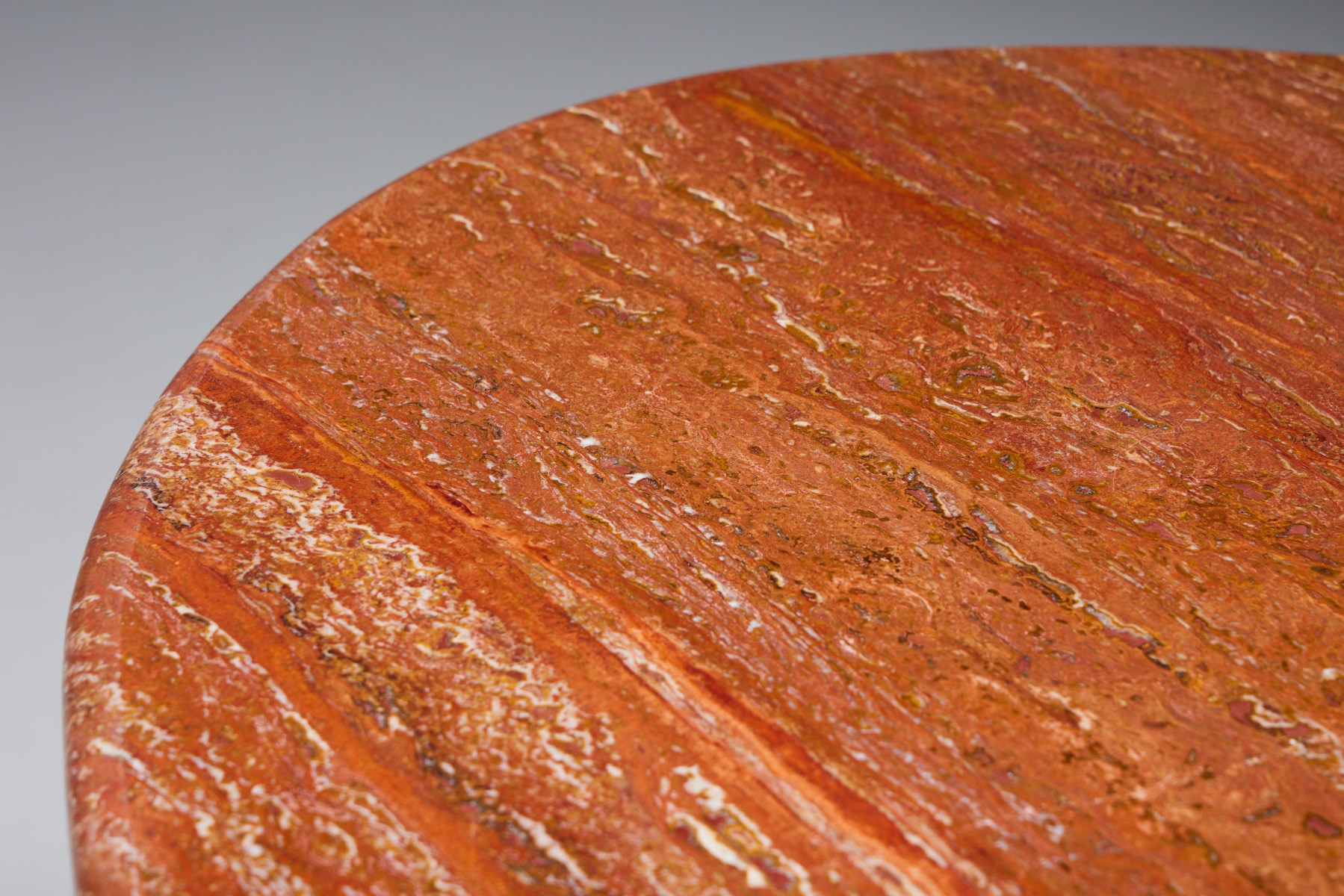 Red Travertine Dining Table - 1970s