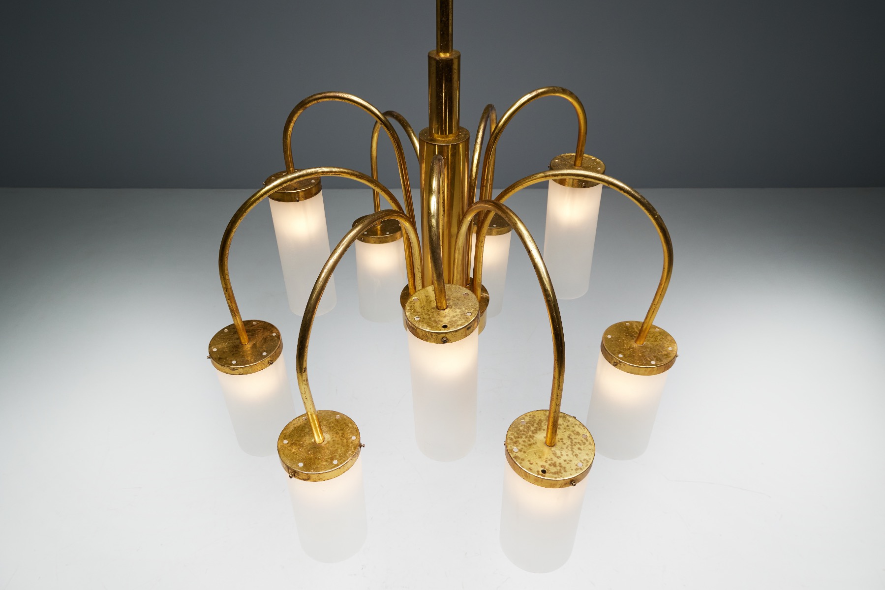 Regency Brass Chandelier - 1970s