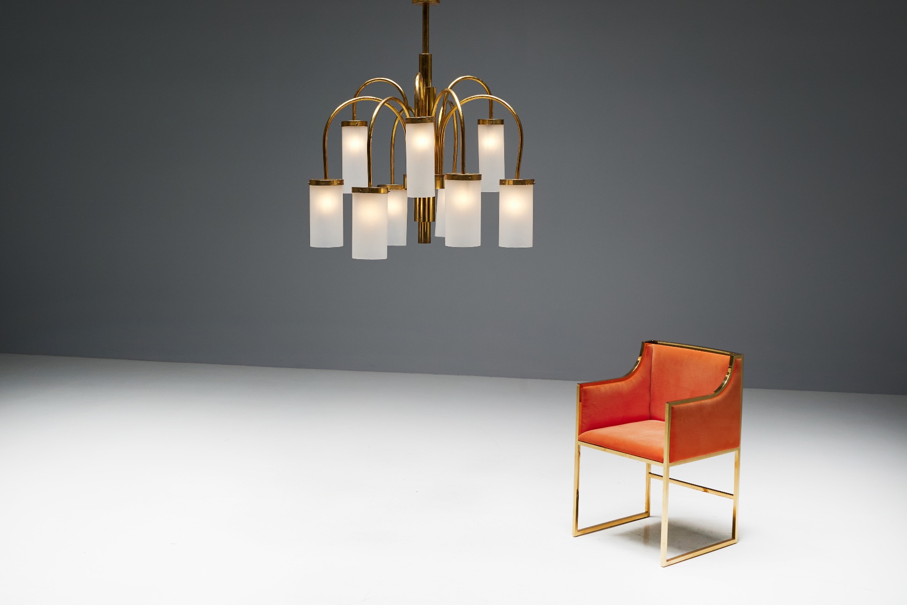 Regency Brass Chandelier - 1970s