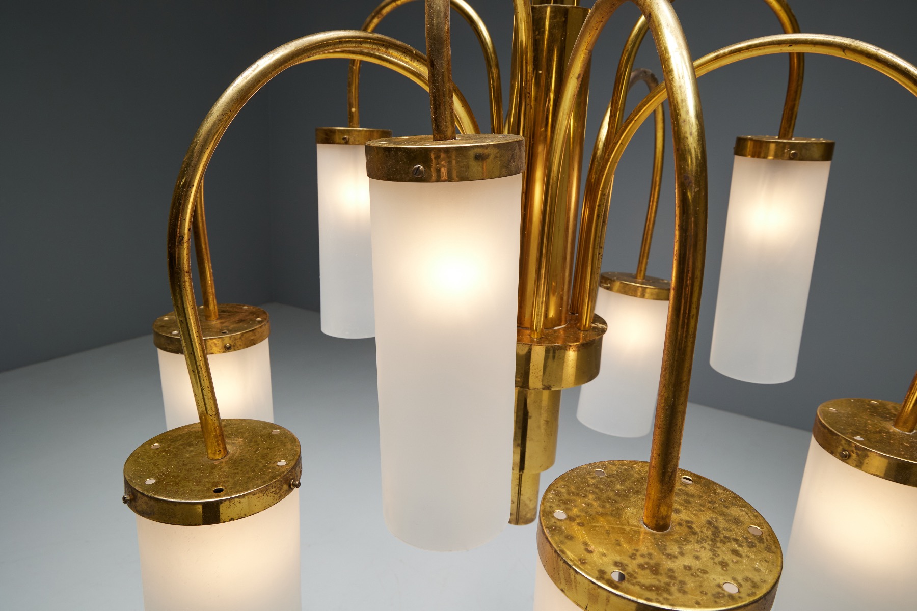 Regency Brass Chandelier - 1970s