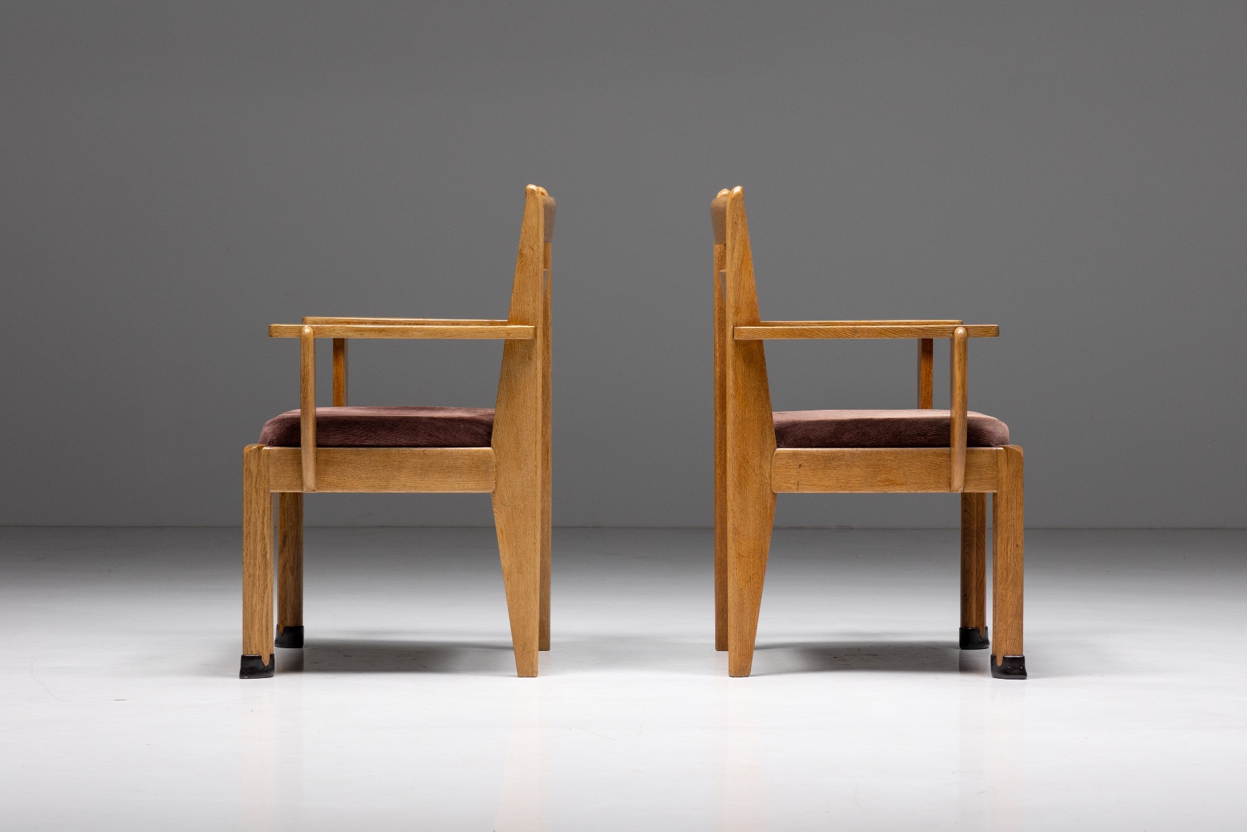 Dutch Rationalist Armchairs in Oak - 1920s