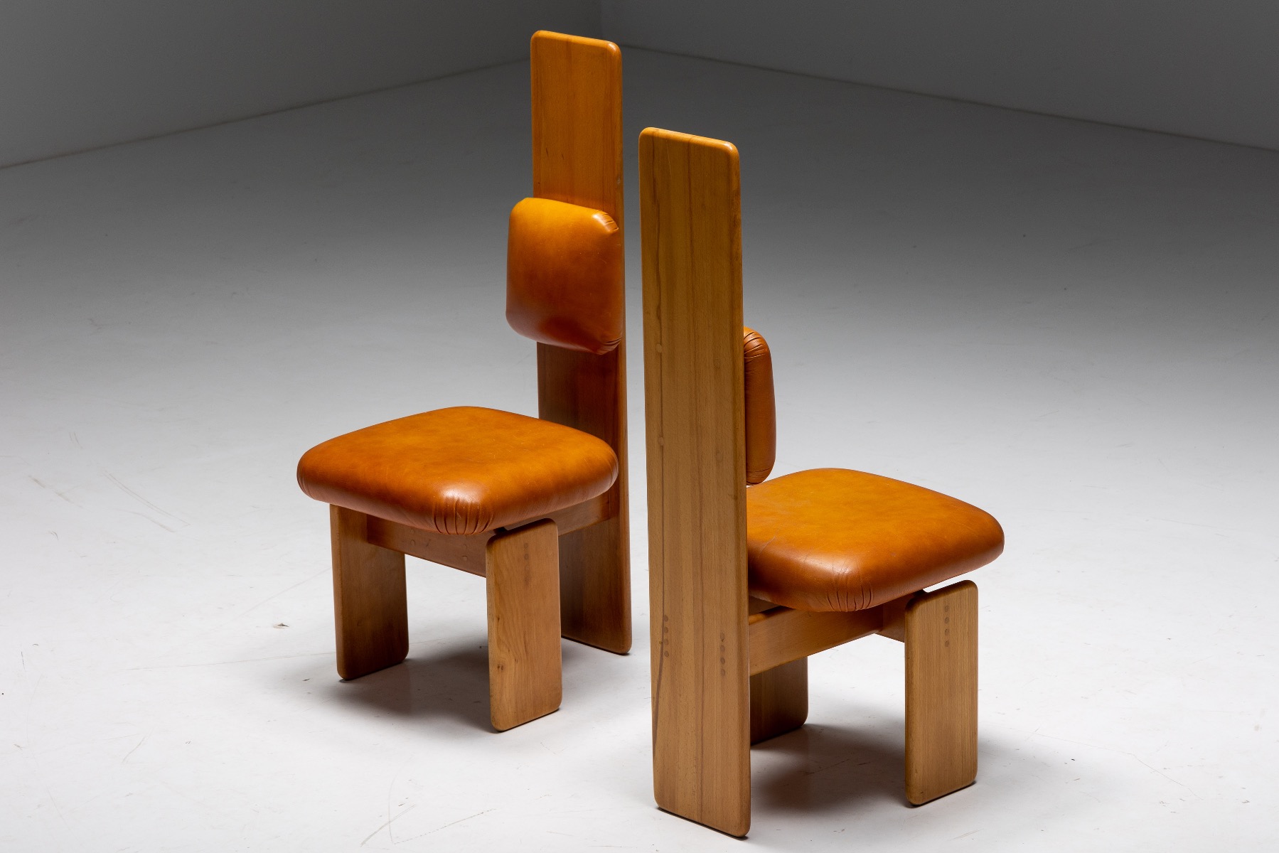 Beech and Leather Dining Room Set by Mario Marenco - 1970s