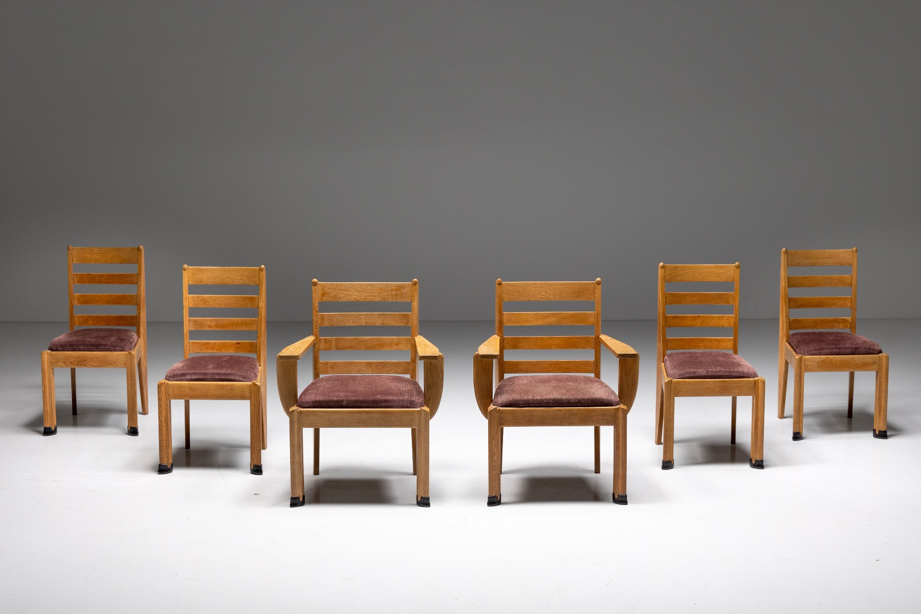 Rationalist Dining Room Set in Oak, Holland - 1920's
