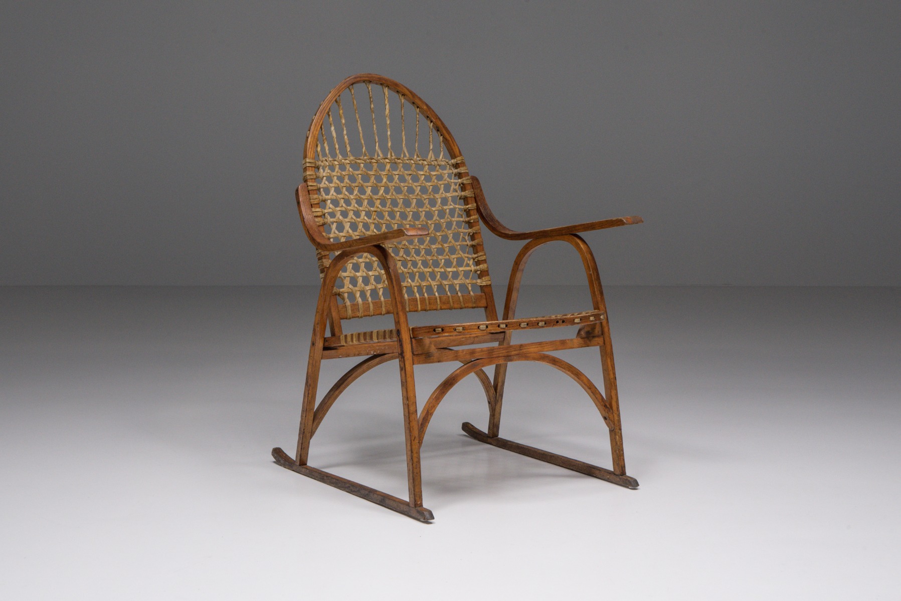 French Rattan Craftsman Chair, Mid-Century Modern - 1950's