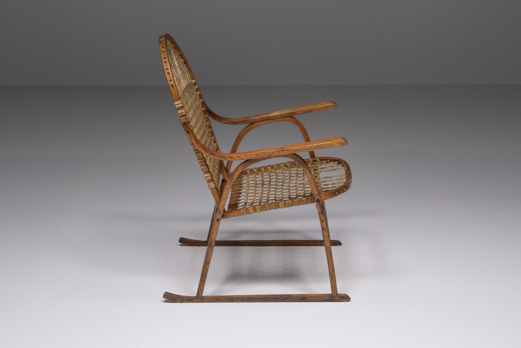 French Rattan Craftsman Chair, Mid-Century Modern - 1950's