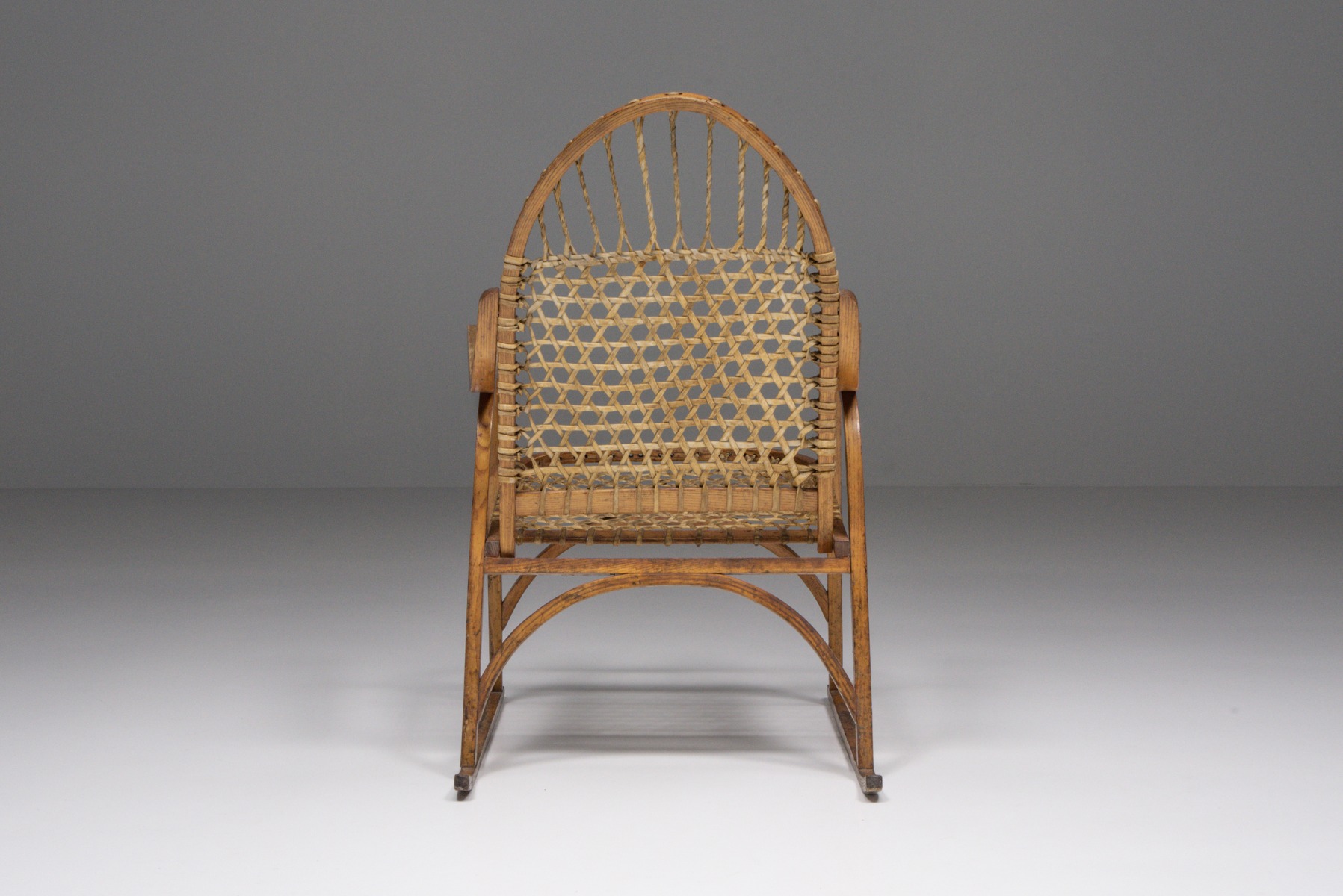 French Rattan Craftsman Chair, Mid-Century Modern - 1950's