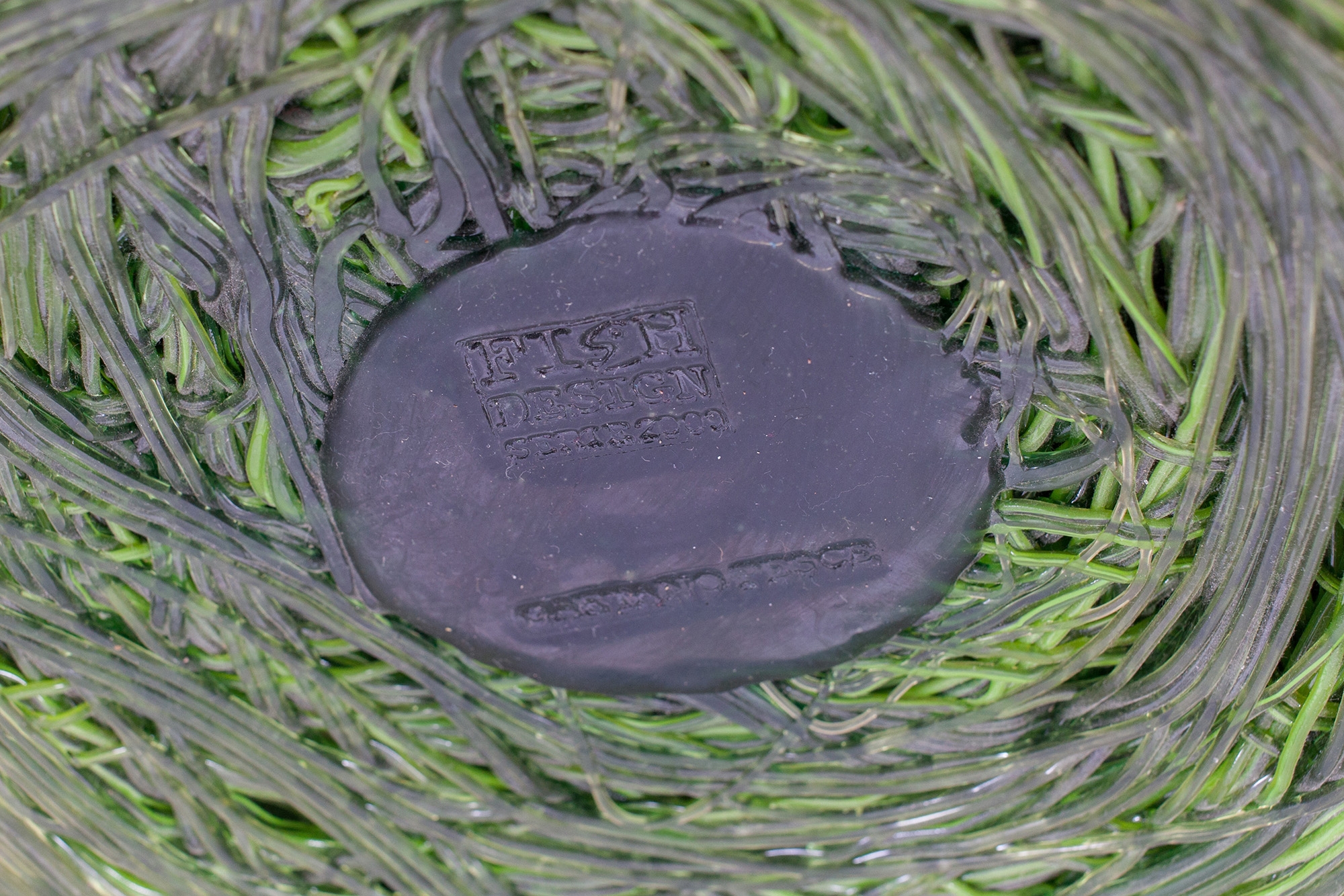 Gaetano Pesce Green Resin Spaghetti Bowl for Fish Design - 2009