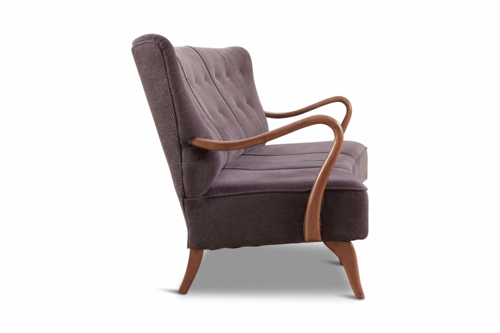 Scandinavian Fifties Organic Shaped Wingback Sofa - 1950s