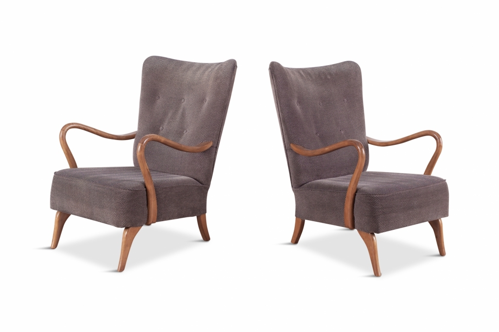 Scandinavian Organic Shaped Easy Chairs - 1950s