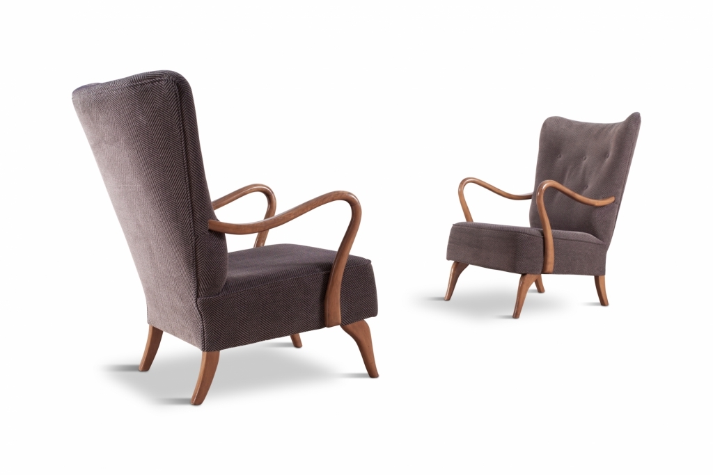 Scandinavian Organic Shaped Easy Chairs - 1950s