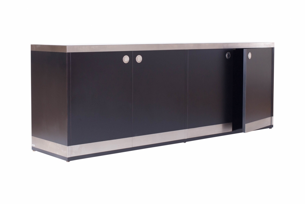 Black And Chrome Credenza, Willy Rizzo - 1970s